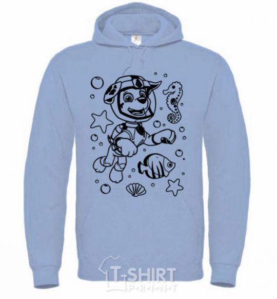 Men`s hoodie Marshall Underwater World sky-blue фото