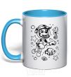 Mug with a colored handle Marshall Underwater World sky-blue фото