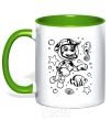 Mug with a colored handle Marshall Underwater World kelly-green фото
