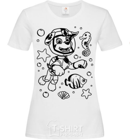 Women's T-shirt Marshall Underwater World White фото