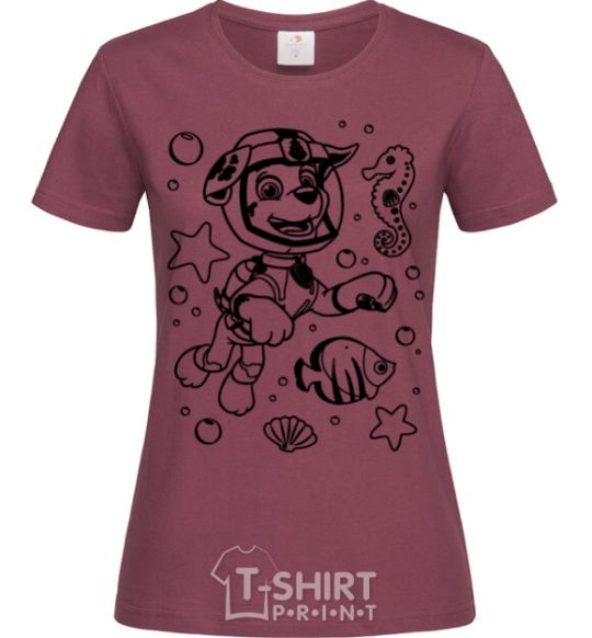 Women's T-shirt Marshall Underwater World burgundy фото