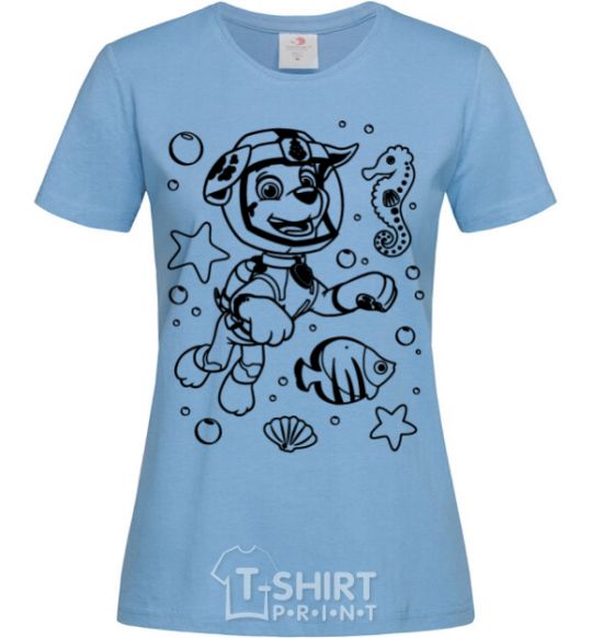 Женская футболка Маршал подводный мир Голубой фото