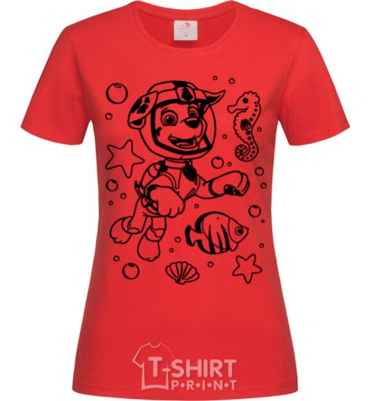 Women's T-shirt Marshall Underwater World red фото