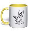 Mug with a colored handle Super Chase yellow фото