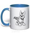 Mug with a colored handle Super Chase royal-blue фото