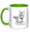 Mug with a colored handle Super Chase kelly-green фото