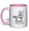 Mug with a colored handle Super Chase light-pink фото