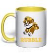 Mug with a colored handle Rubble yellow фото