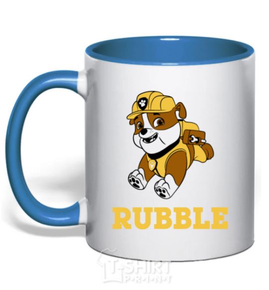 Mug with a colored handle Rubble royal-blue фото