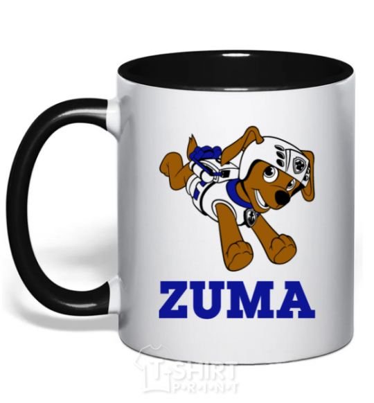 Mug with a colored handle Zuma black фото