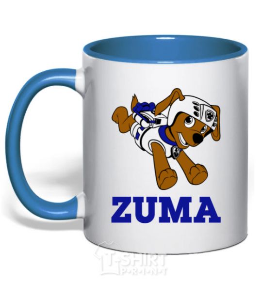 Чашка с цветной ручкой Zuma Ярко-синий фото