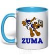 Mug with a colored handle Zuma sky-blue фото