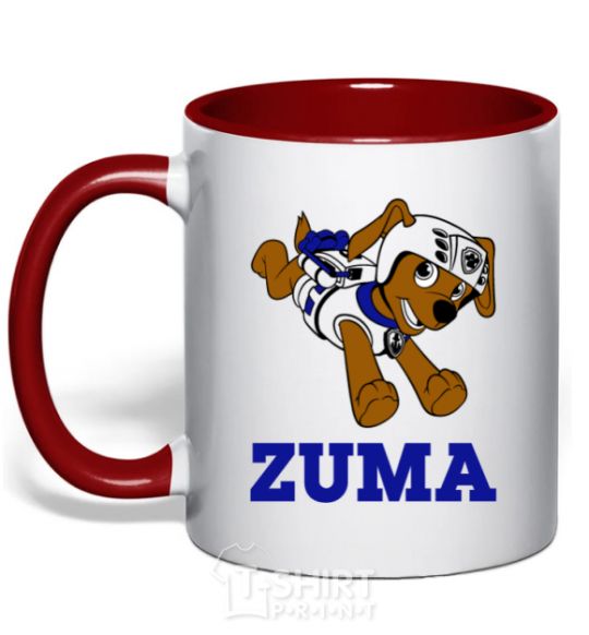 Mug with a colored handle Zuma red фото