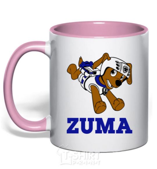 Mug with a colored handle Zuma light-pink фото