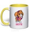 Mug with a colored handle Skye yellow фото