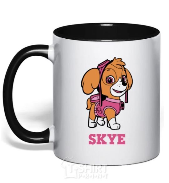 Mug with a colored handle Skye black фото