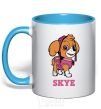 Mug with a colored handle Skye sky-blue фото