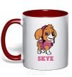 Mug with a colored handle Skye red фото