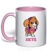 Mug with a colored handle Skye light-pink фото