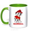 Mug with a colored handle Marshall kelly-green фото