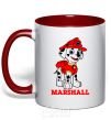 Mug with a colored handle Marshall red фото