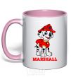 Mug with a colored handle Marshall light-pink фото