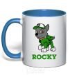 Mug with a colored handle Rocky royal-blue фото