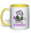 Mug with a colored handle Everest yellow фото