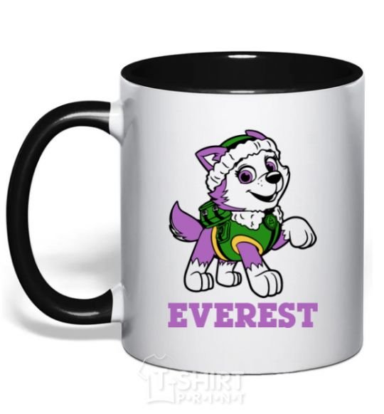 Mug with a colored handle Everest black фото