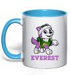 Mug with a colored handle Everest sky-blue фото