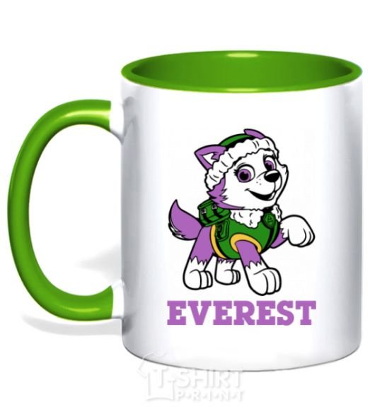 Mug with a colored handle Everest kelly-green фото