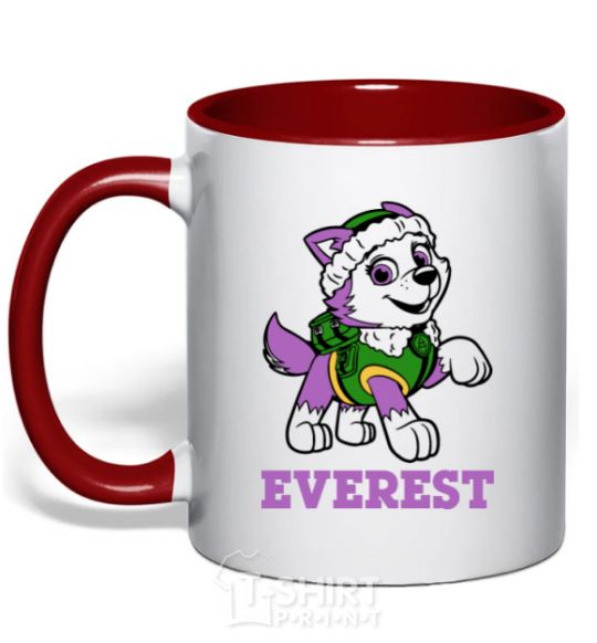Mug with a colored handle Everest red фото