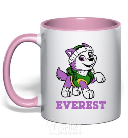 Mug with a colored handle Everest light-pink фото