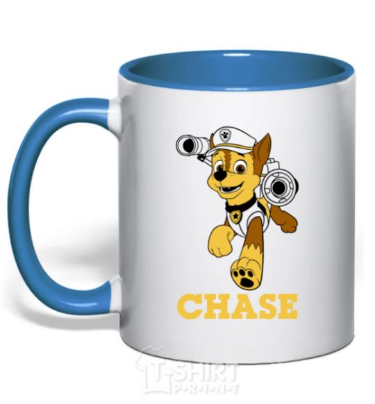 Mug with a colored handle Chase royal-blue фото