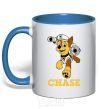 Mug with a colored handle Chase royal-blue фото