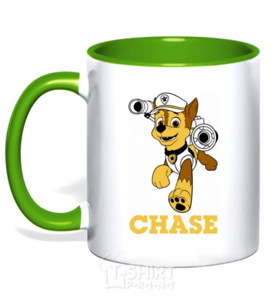 Mug with a colored handle Chase kelly-green фото