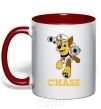 Mug with a colored handle Chase red фото