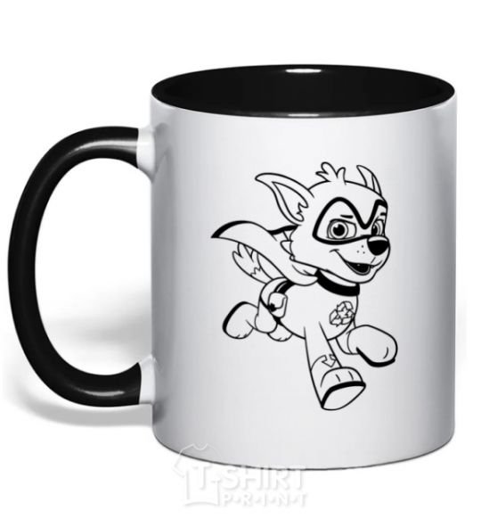 Mug with a colored handle Super Rocky black фото