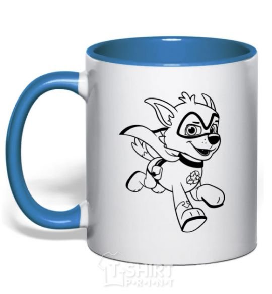 Mug with a colored handle Super Rocky royal-blue фото