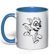 Mug with a colored handle Super Rocky royal-blue фото