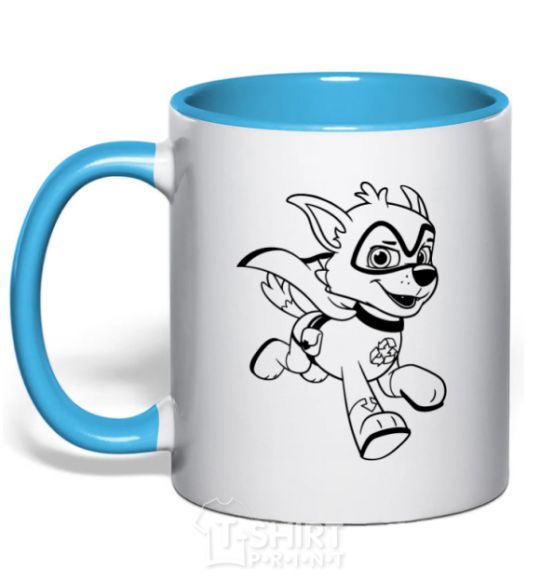 Mug with a colored handle Super Rocky sky-blue фото