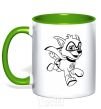 Mug with a colored handle Super Rocky kelly-green фото