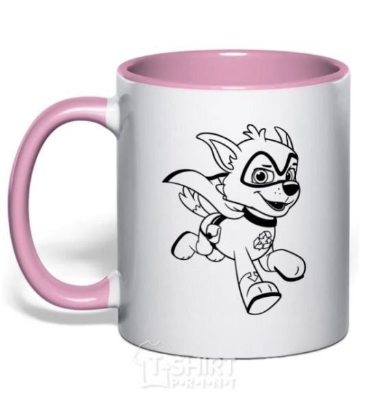 Mug with a colored handle Super Rocky light-pink фото