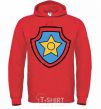 Men`s hoodie Racer's badge bright-red фото