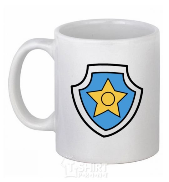 Ceramic mug Racer's badge White фото