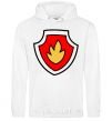 Men`s hoodie Marshal's badge White фото