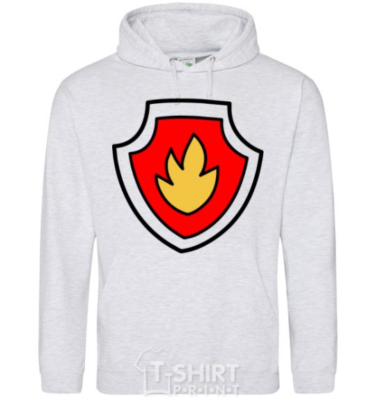 Men`s hoodie Marshal's badge sport-grey фото