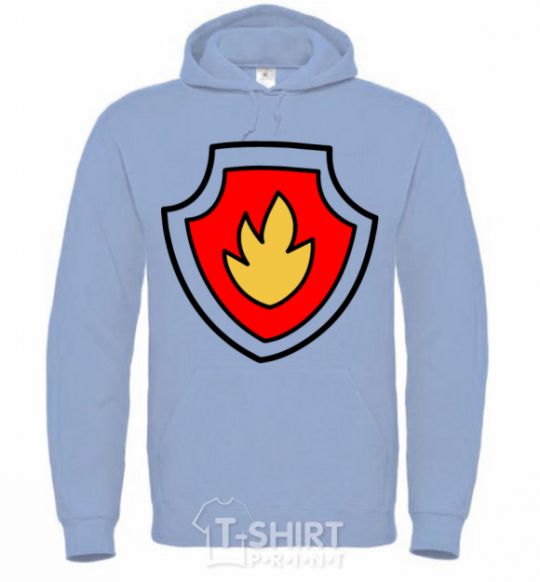 Men`s hoodie Marshal's badge sky-blue фото