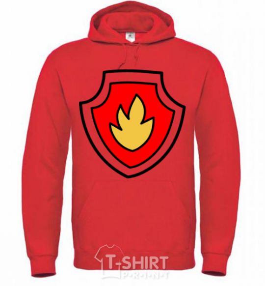 Men`s hoodie Marshal's badge bright-red фото