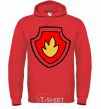 Men`s hoodie Marshal's badge bright-red фото